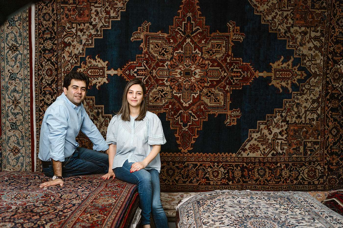 Rug Advice founders in the Melbourne showroom